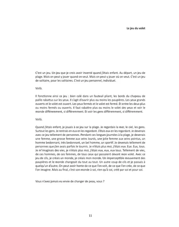 le jeu du volet